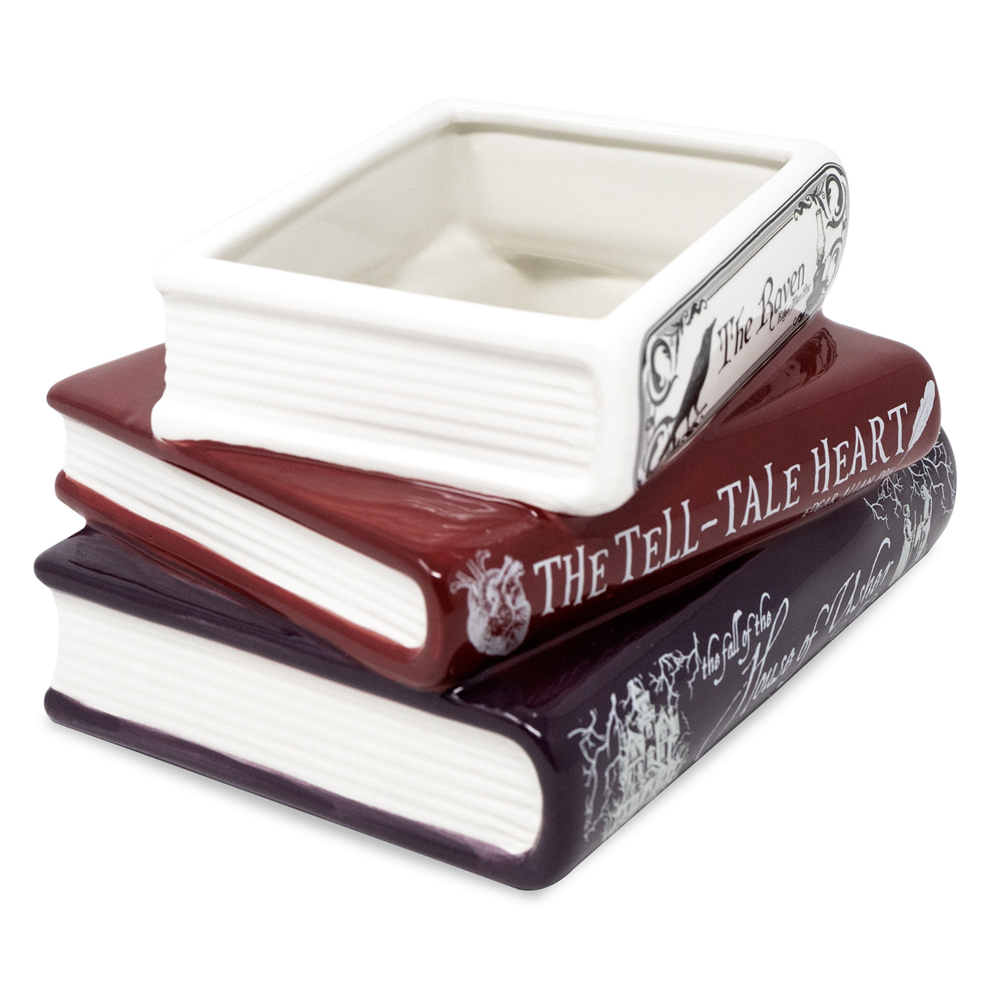 Steel Mill & Co. Stacked Books Planter,White