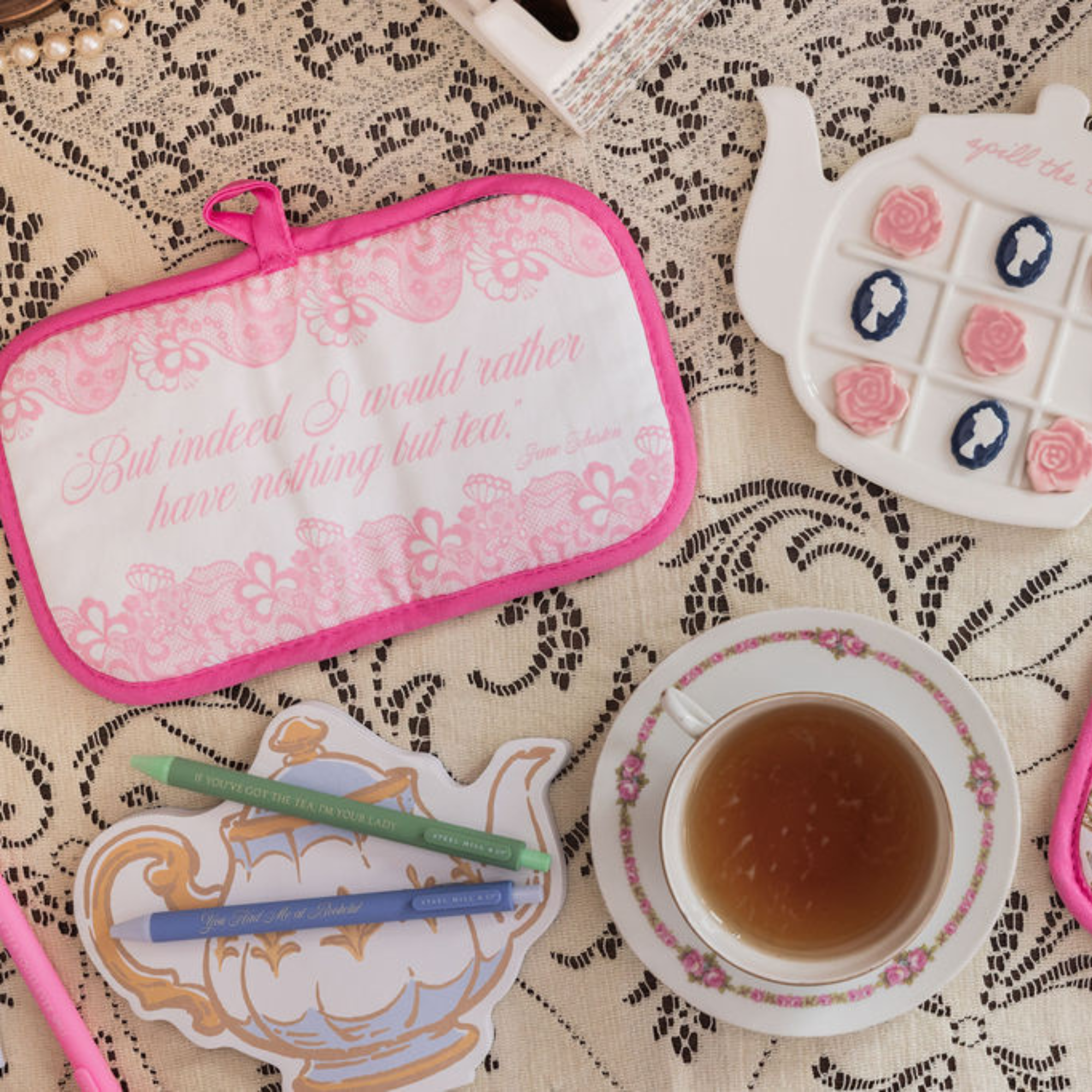 Mini Book Potholder Set, Tea