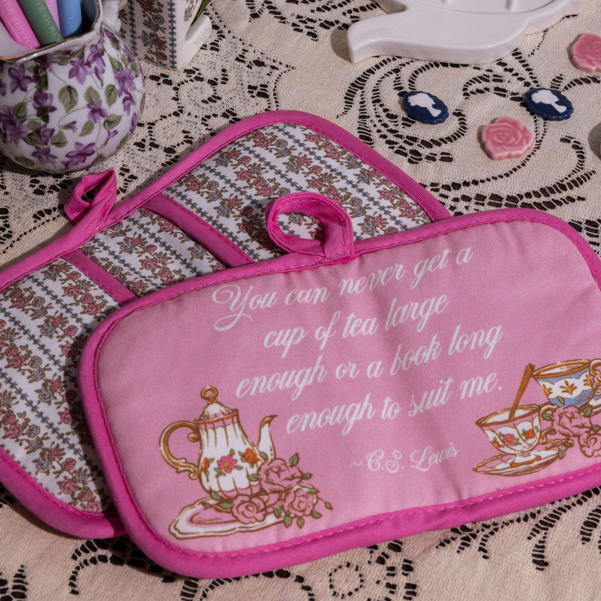 Mini Book Potholder Set, Tea