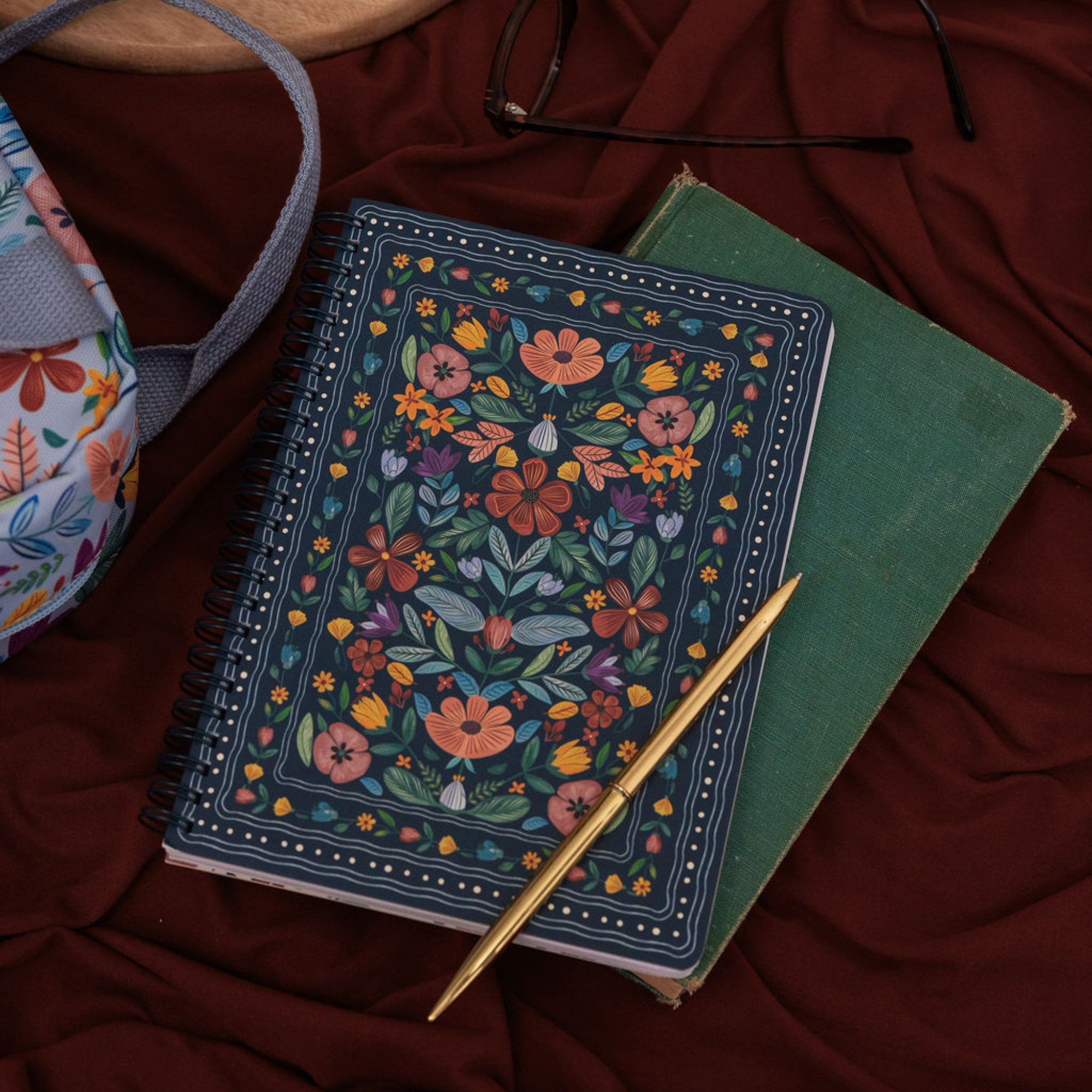 Mini Notebook, Folk Floral Multi