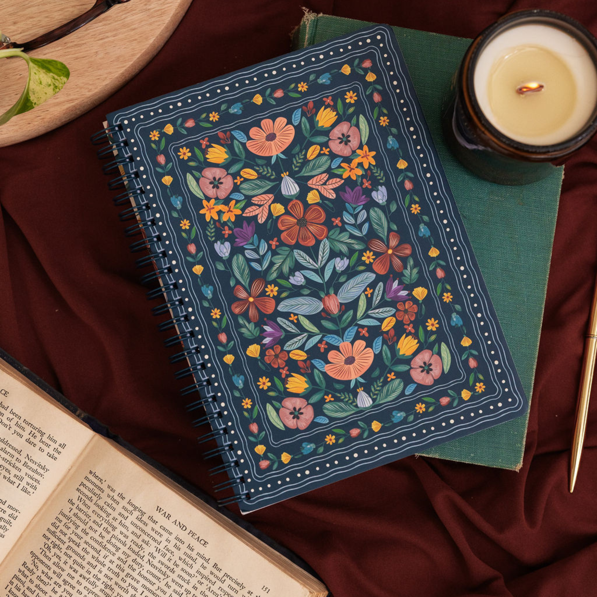 Mini Notebook, Folk Floral Multi