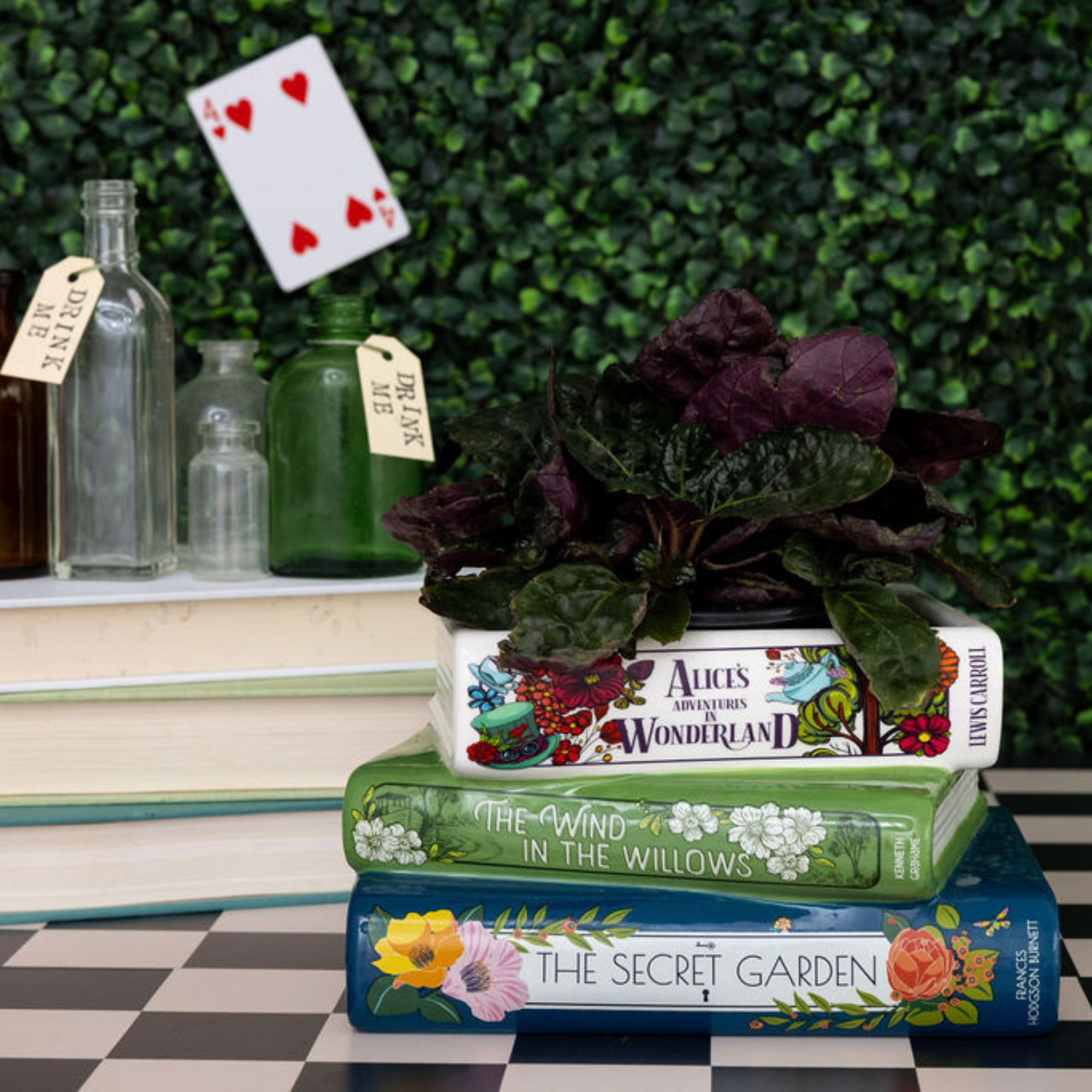 Stack of books with decorative covers