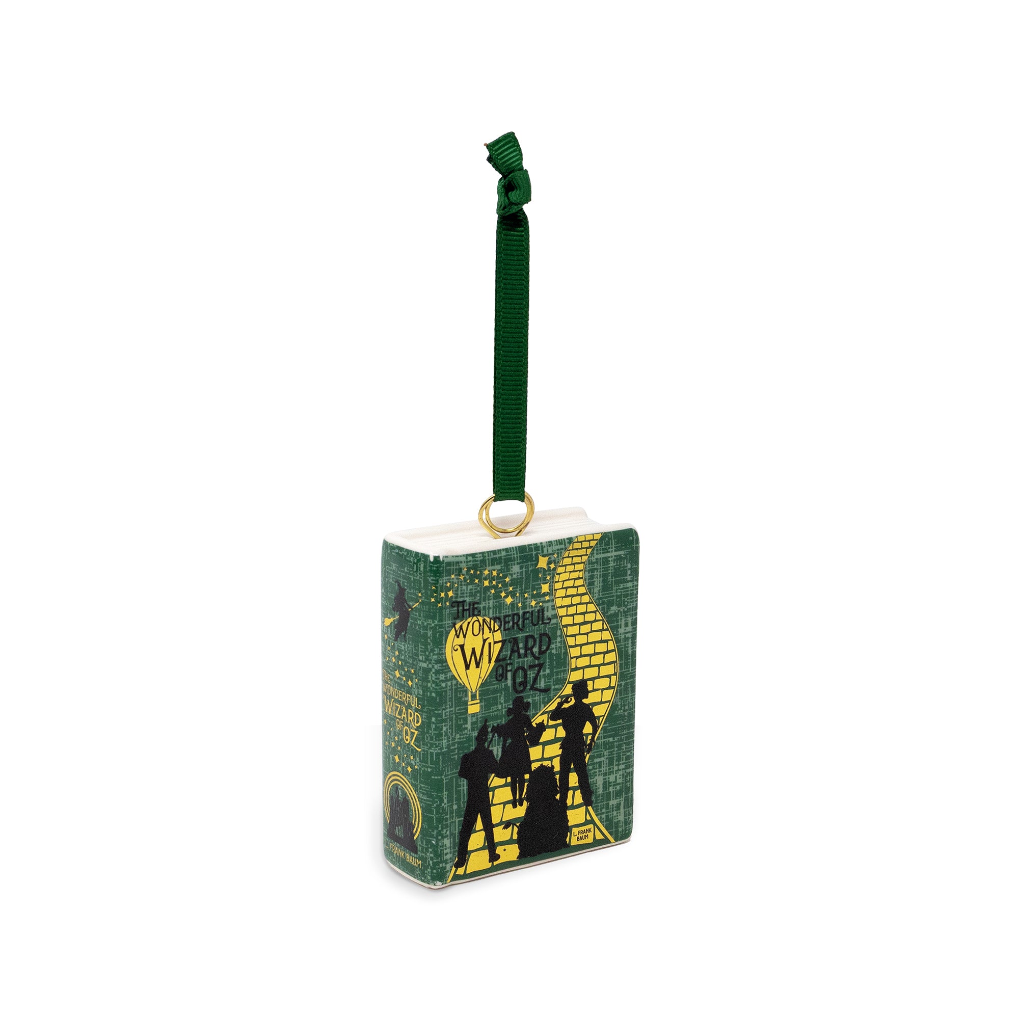 A small decorative ornament shaped like the book 'Where There Is No You' with a green ribbon loop at the top, shown on a plain white background.