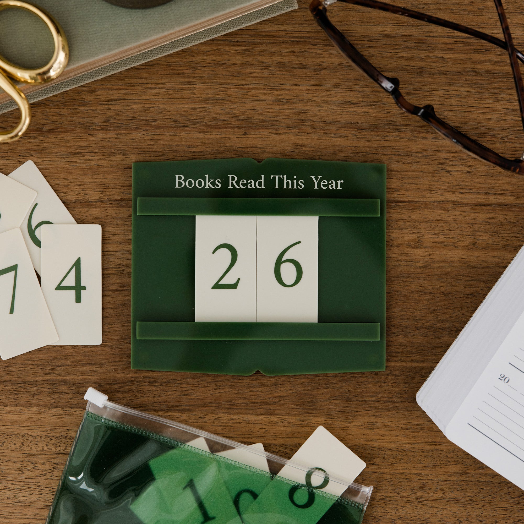 green book tracker magnet with interchangeable numbers