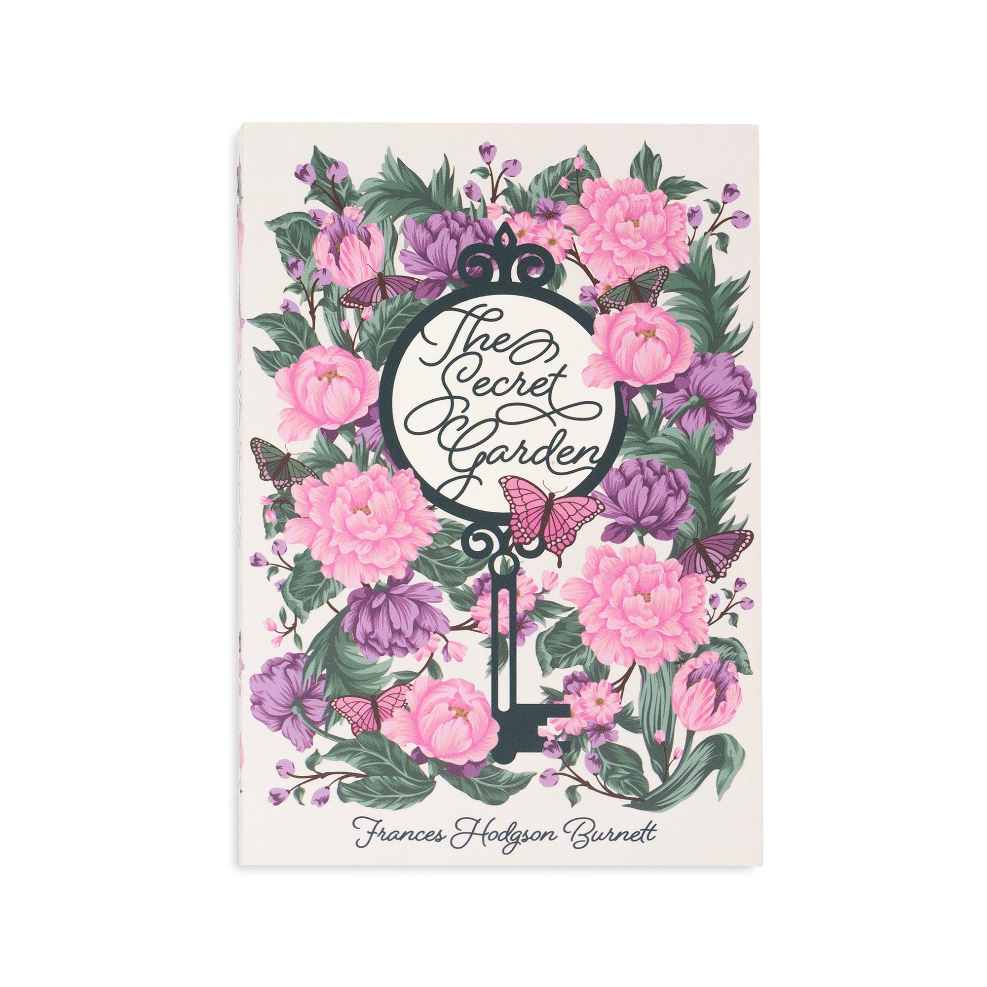 Book cover of 'The Secret Garden' with floral design and key illustration on a white background
