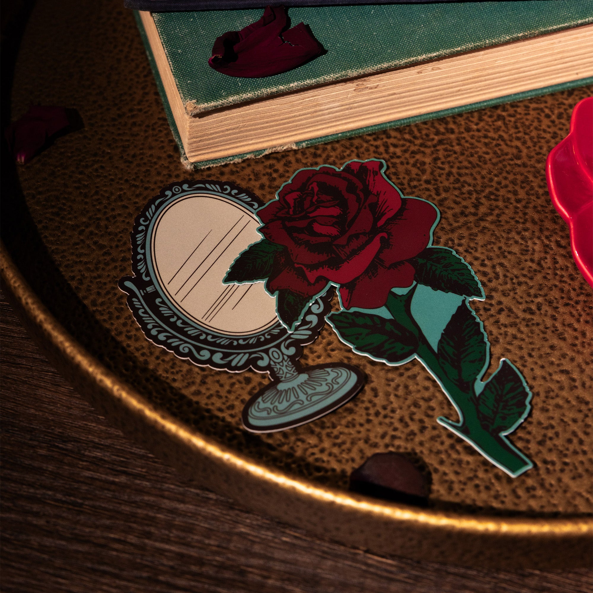 rose and mirror bookmark