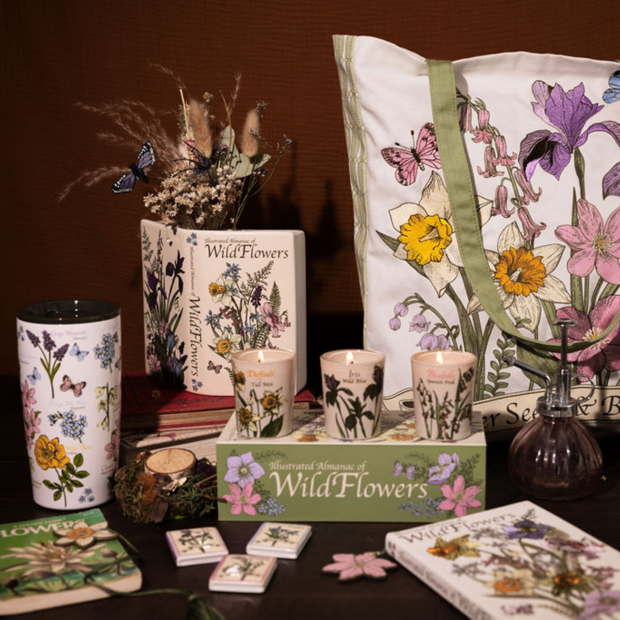 Open Book Vase, Almanac of Wildflowers
