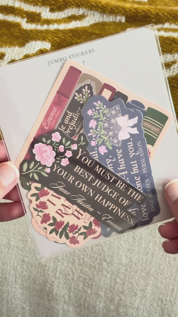 model showcasing women literary jumbo stickers