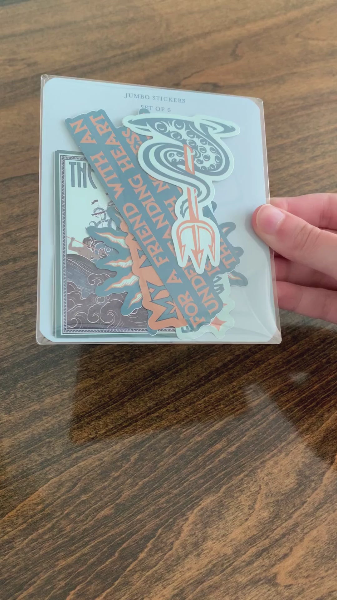 model showcasing odyssey jumbo sticker pack