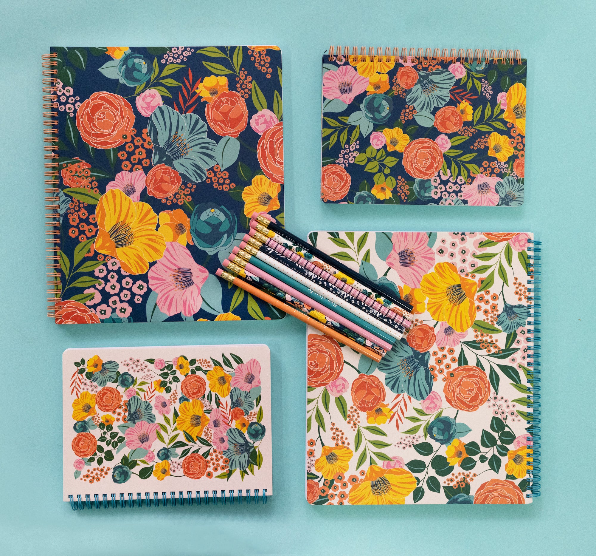 Mini Notebook, Garden Blooms Navy