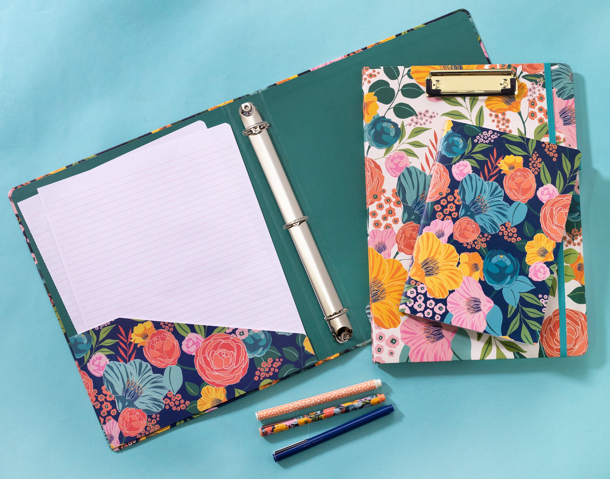 Clipboard Folio, Garden Blooms Cream