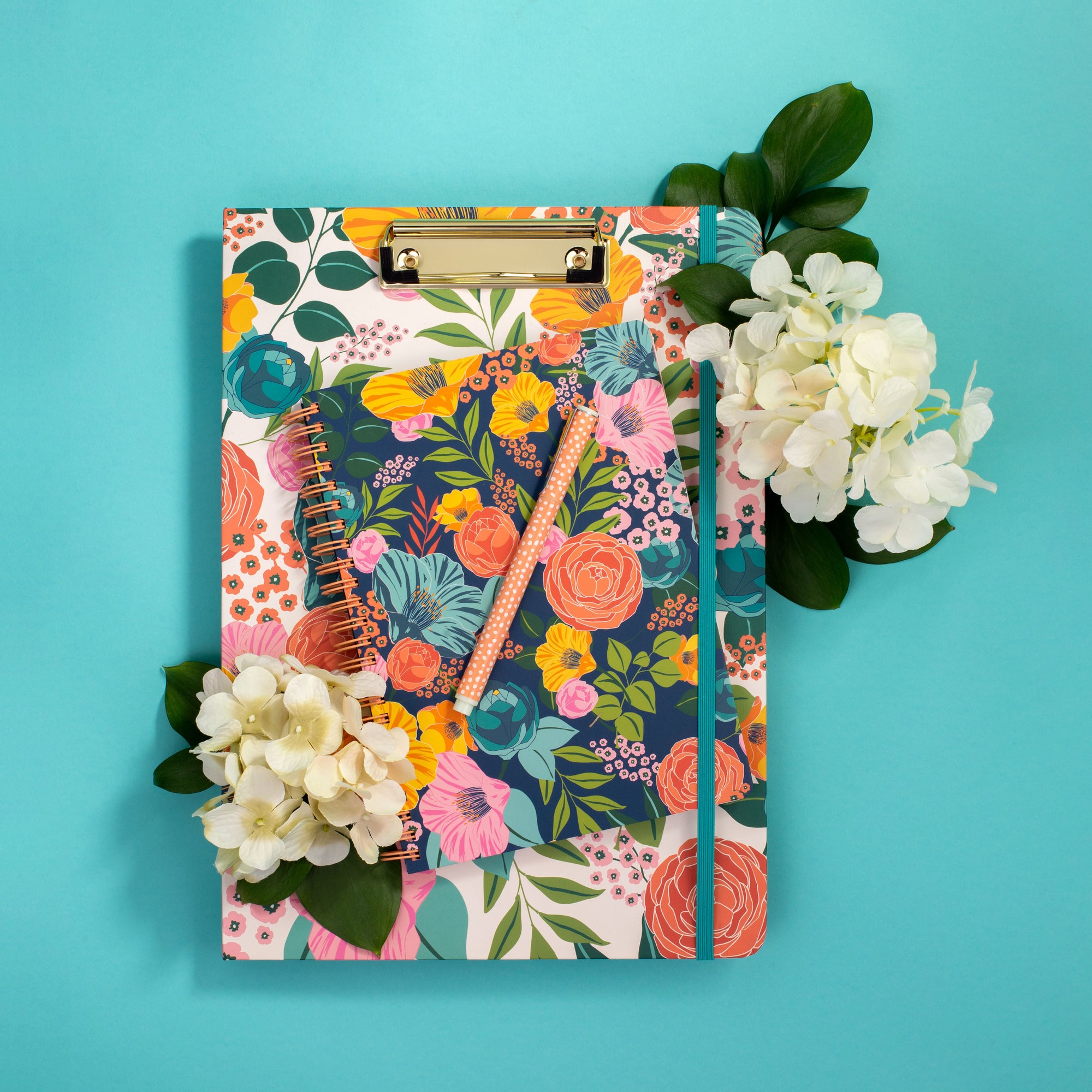Mini Notebook, Garden Blooms Navy